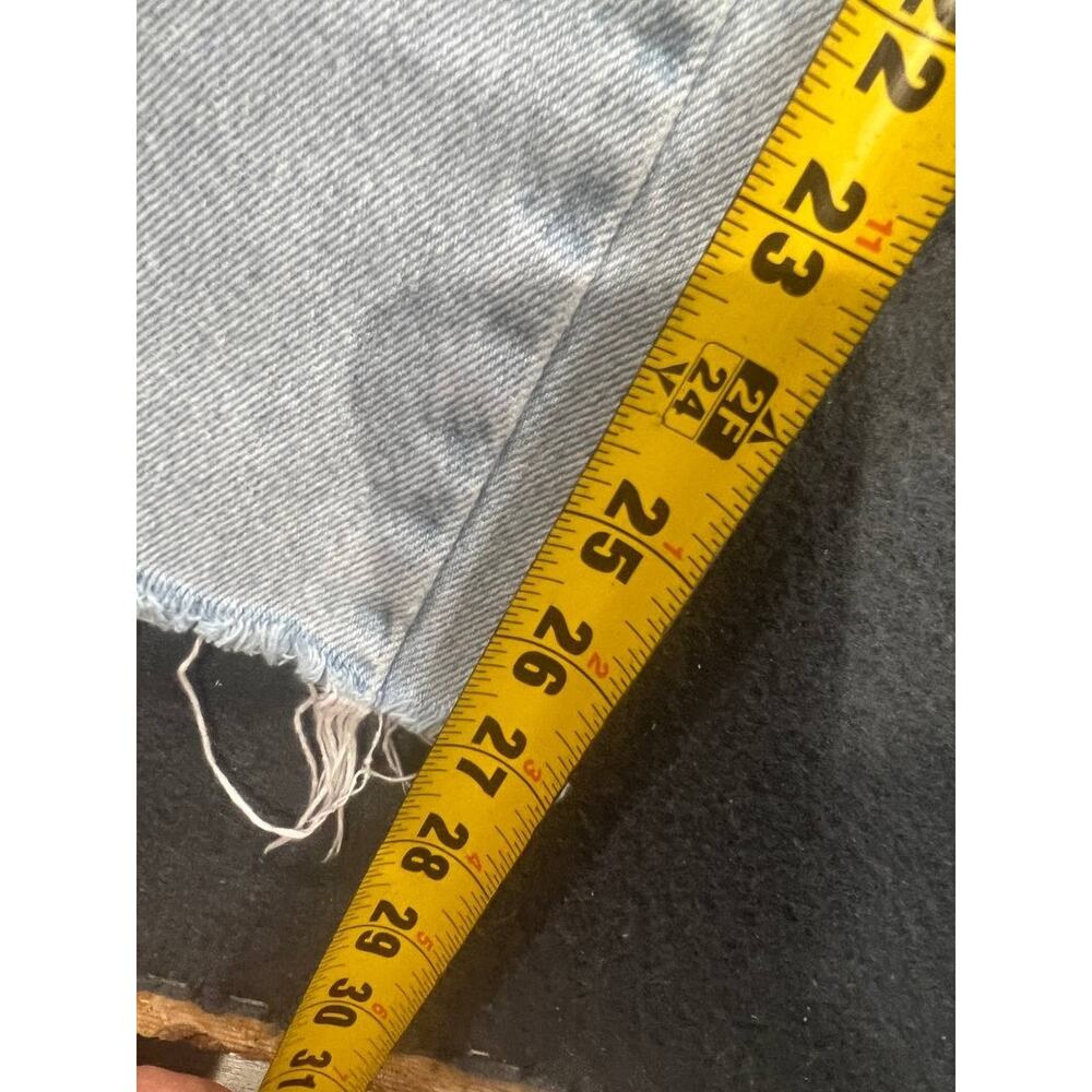 Zara Women High Rise Straight Leg Raw Hem Jeans Y2K Wash Blue Size 6 A008711 - Picture 7 of 9